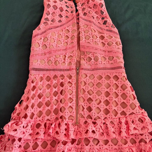 Pink Designer Cocktail Dress Open Back Size S Like New