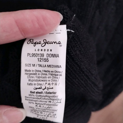 Pepe Jeans dress blouse size M like new, black