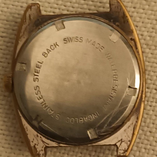 Chivas Swiss watch 21 jewels Incabloc manual used, blue and silver