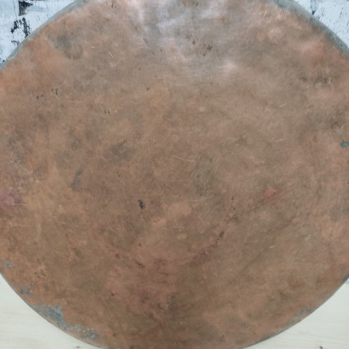 Copper traditional tray very large used, diameter 48cm