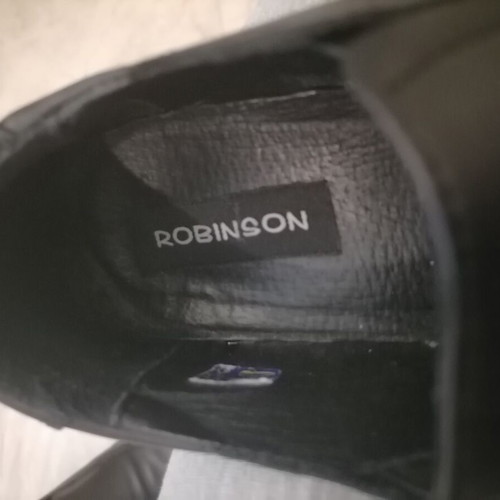 Robinson men's leather slip-on shoes like new, black, size 41