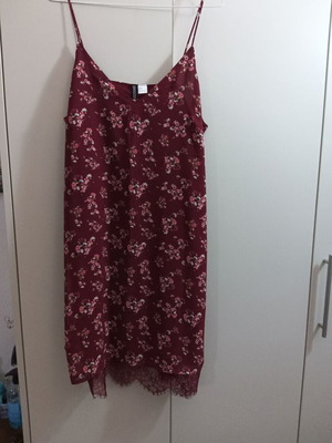 Boho strap dress new H&M red with lace