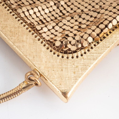 Vintage Gold-Tone Metal Mesh Evening Bag used