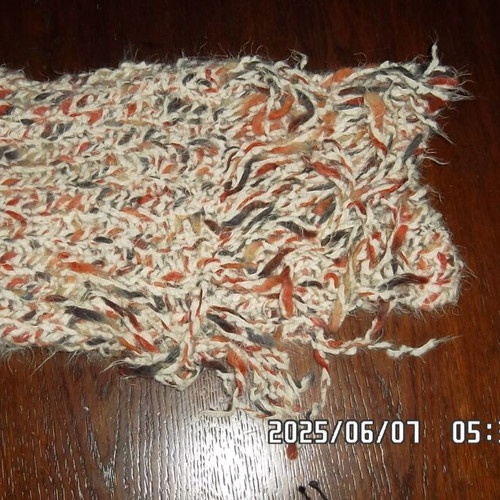 Wool scarf large long used and fluffy