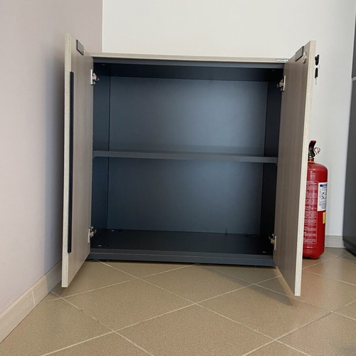 Dromeas Bookcase and Cabinet set like new, anthracite with grey oak