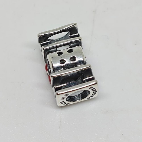 Disney Minnie Mouse "MOM" Silver Charm S925 like new with Red Bow