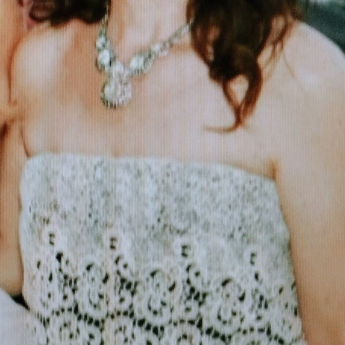 Evening dress like new, black and white, lace