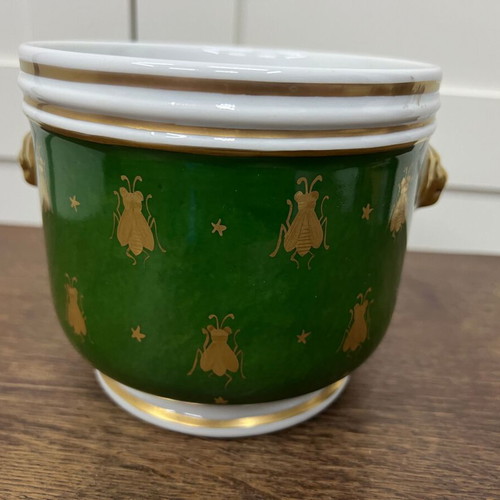 French porcelain cachepot used imperial style with Napoleon emblems