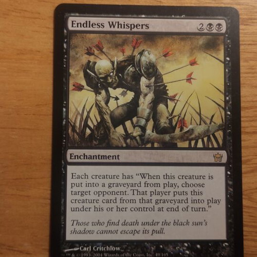 Endless Whispers Magic the Gathering card like new, Fifth Dawn