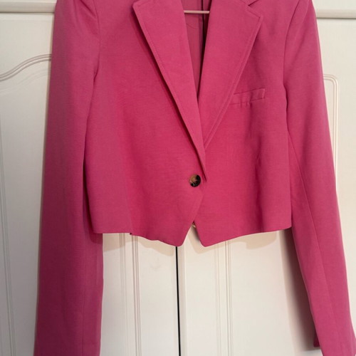Zara crop jacket like new, pink, size XS