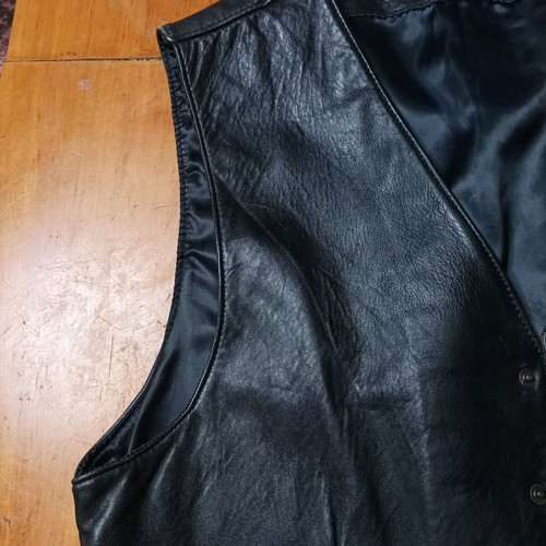 Γιλέκο δερμάτινο YSL vintage σαν καινούργιο, μαύρο, Νο 52