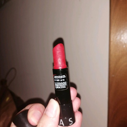 Sephora mat lipstick used, deep red