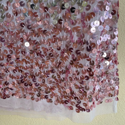 Toi&Moi Mini Dress with Sequins in Nude-Rose and Silver, Size Small, Like New