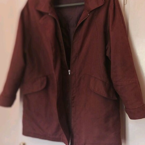 Suede jacket used brown tan, size L