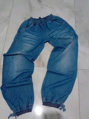Honey Winter denim pants with elastic waist like new, blue