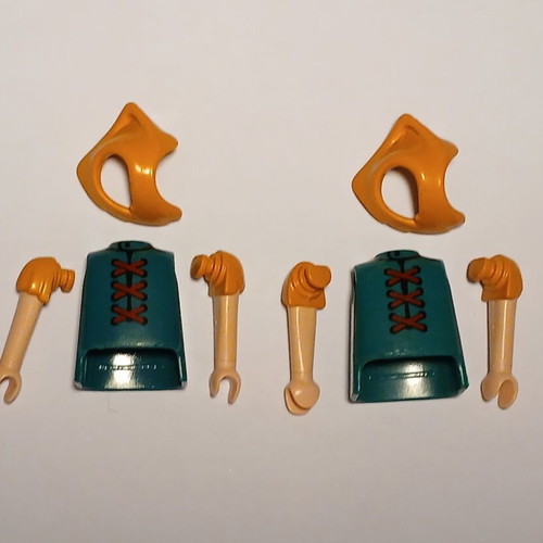 Playmobil torso, arms and hood, 4 sets