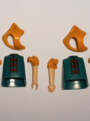 Playmobil body torso, upper limbs and hood used, 3 sets