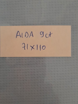 Ύφασμα Aida 14ct και 9ct σε γαλάζιο χρώμα, σαν καινούργιο