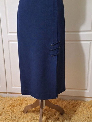 Blue long skirt with decorative cord detail