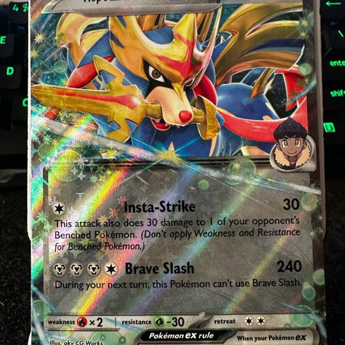 Hop's Zacian ex Pokémon card like new from Scarlet & Violet series