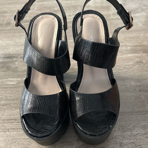 Black high sandals used size 36, 14.5 cm heel