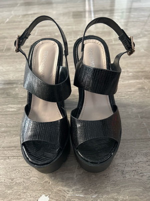 Black high sandals used size 36, 14.5 cm heel