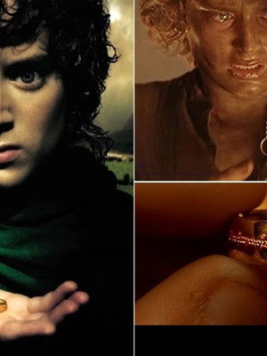 Δαχτυλίδι Lord of the Rings με αλυσίδα μενταγιόν σαν καινούργιο, 14Κ επιχρυσωμένο