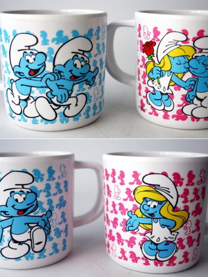 Κούπες μελαμίνης 2x 300ml Στρουμφάκια Smurfs 2011 καινούργιες