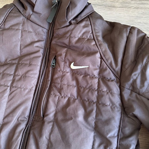 Vintage Nike Puffer Bomber Jacket chocolate brown like new XS/S 2004