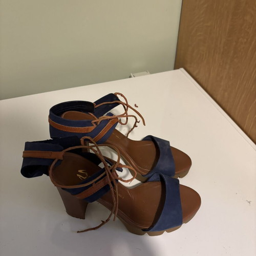 Mourtzi sandals used, brown and blue, size 38