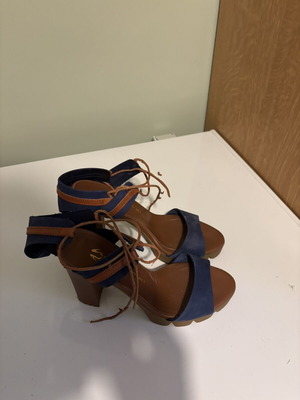 Mourtzi sandals used, brown and blue, size 38