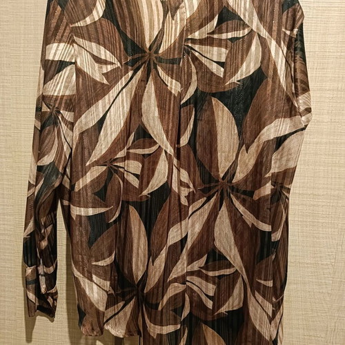 Airy asymmetrical women's shirt like new, black and brown