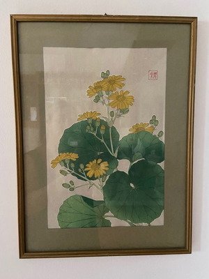 Έργο τέχνης μεταχειρισμένο με woodblock εκτύπωση Ιάπωνα καλλιτέχνη σε κορνίζα