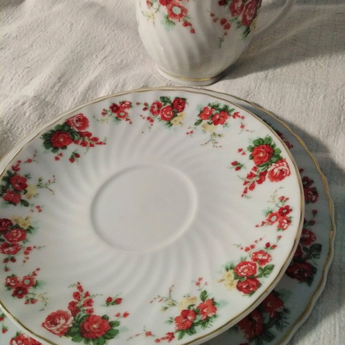 Waterside fine porcelain trio set from England