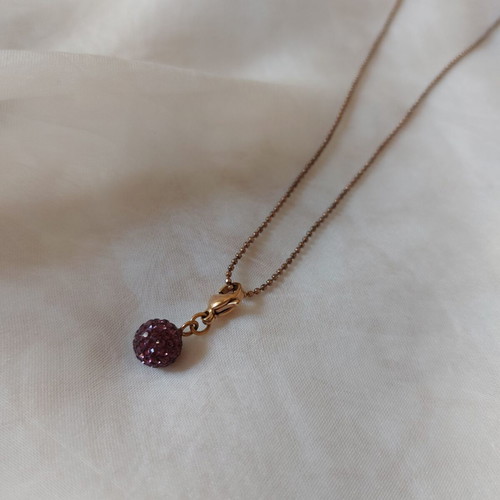 Folli Follie necklace S925 with purple pavé pendant like new
