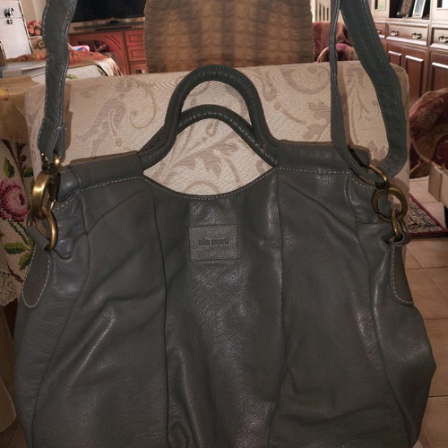 SITA MURT leather grey shoulder bag used with minor defect