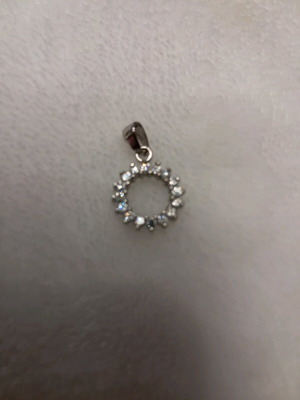 Silver 925 platinum plated motif like new with zircon
