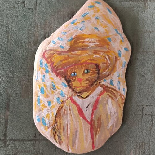 Van Gogh Cat Stone Artwork new