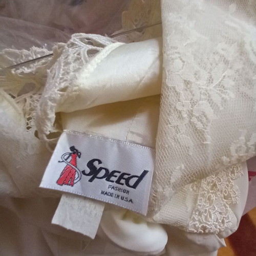 Vintage wedding dress like new, small, white and beige, Speed USA