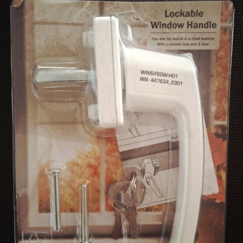 Lockable window and balcony door handle with lock, new