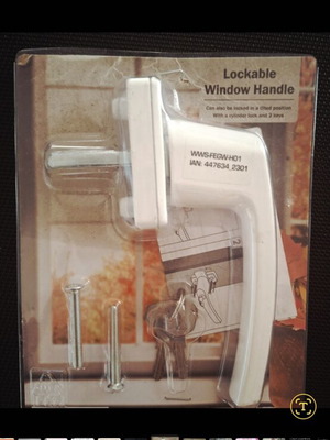 Lockable window and balcony door handle with lock, new
