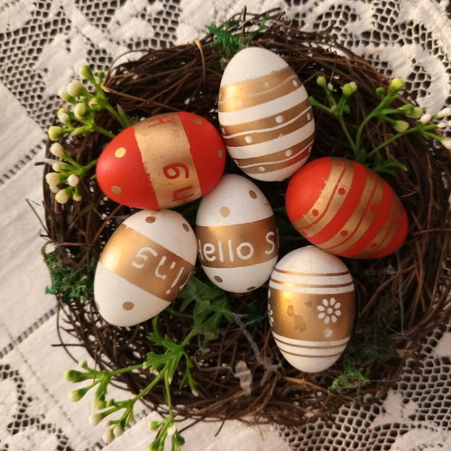 Spring Easter basket made of natural material