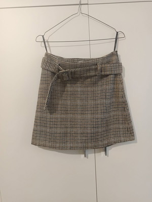 Toi&Moi mini skirt used, beige checkered, size S