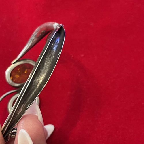 Silver 925 bracelet with vintage amber used, 20 cm