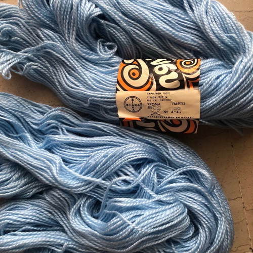 Acrylic yarn for knitting like new, blue