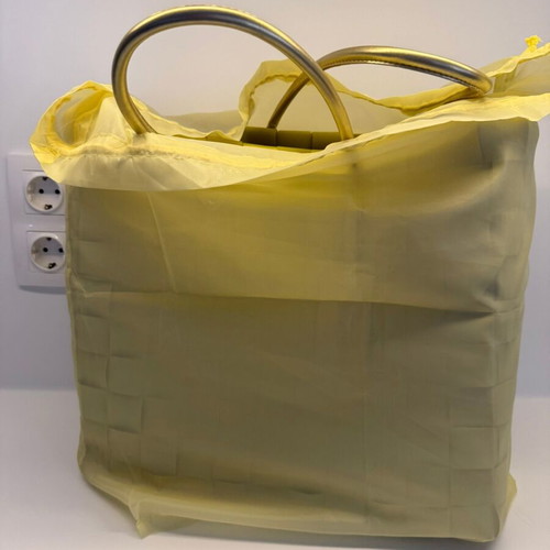 Fullah Sugah tote bag like new, lime with gold handles