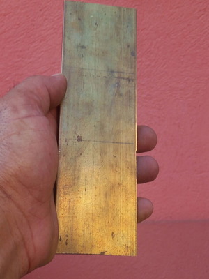 Solid brass plate, quality AA, 20×6×1 cm