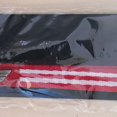 Mini BMW mobile phone strap new, red with white stripes