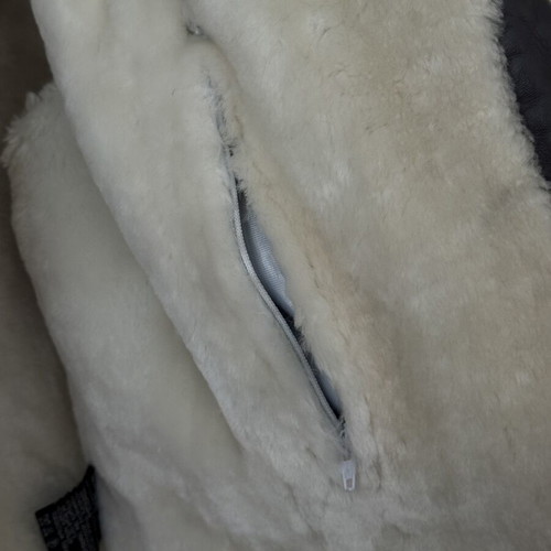 Women's leather aviator jacket with natural fur, like new, size M