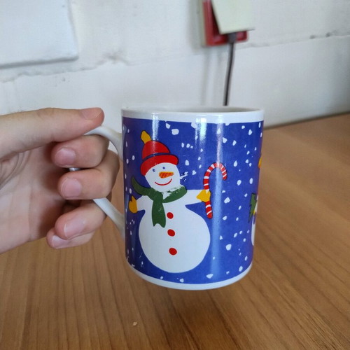 Coffee mug used, Christmas design